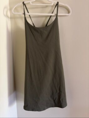 HALARA Olive Green Slip Cami Dress with Double Straps